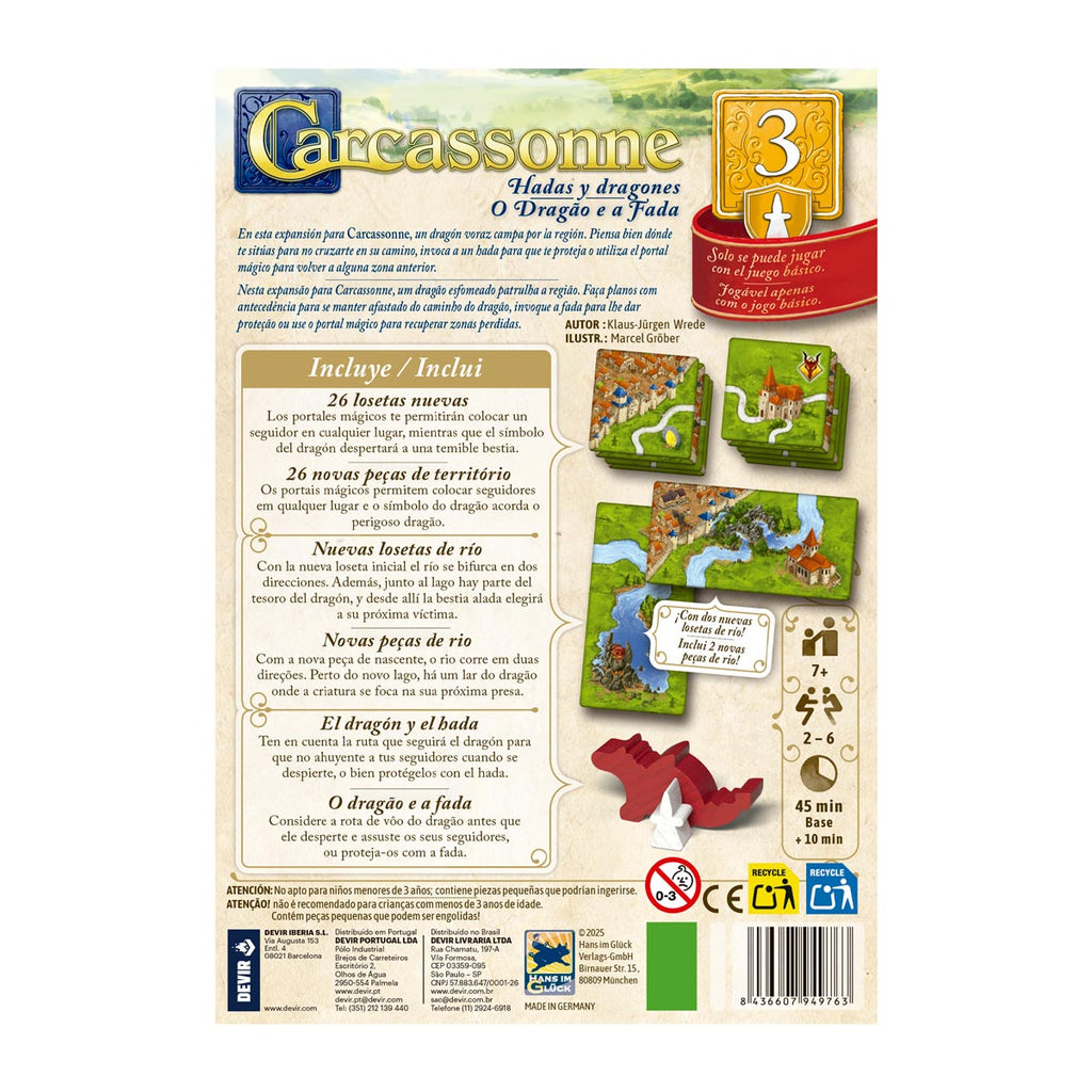Carcassonne Exp. 3 Hadas y Dragones (3ra edición)