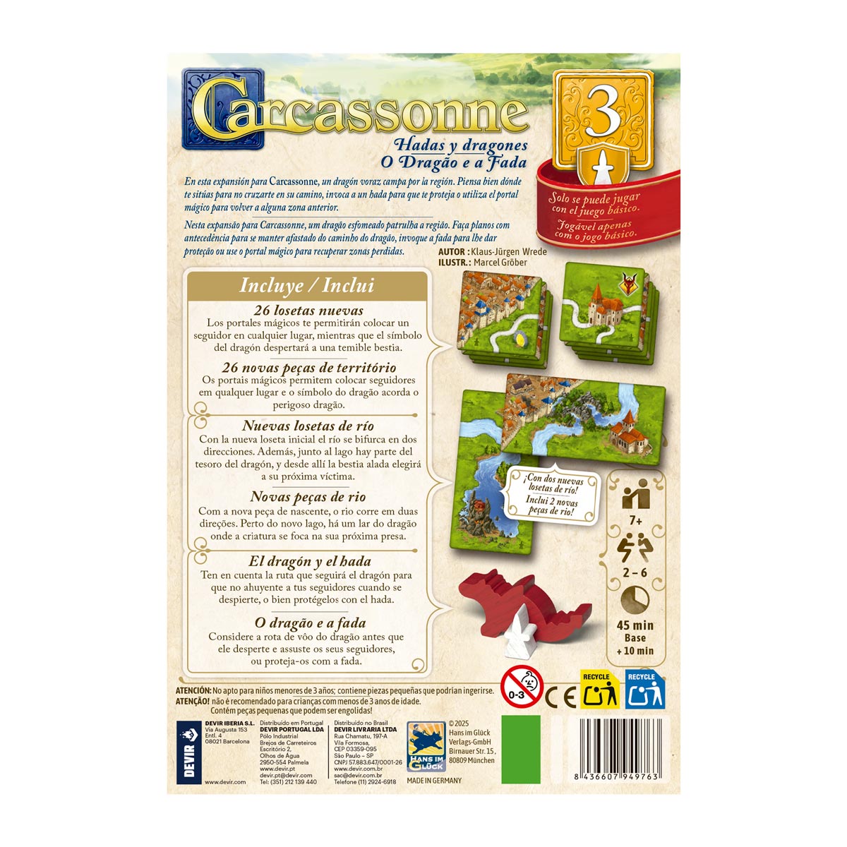 Carcassonne Exp. 3 Hadas y Dragones (3ra edición)
