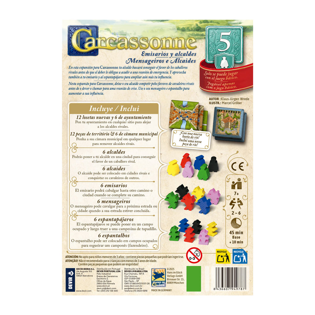 Carcassonne Exp. 5 Emisarios y Alcaldes (3ra Edición)