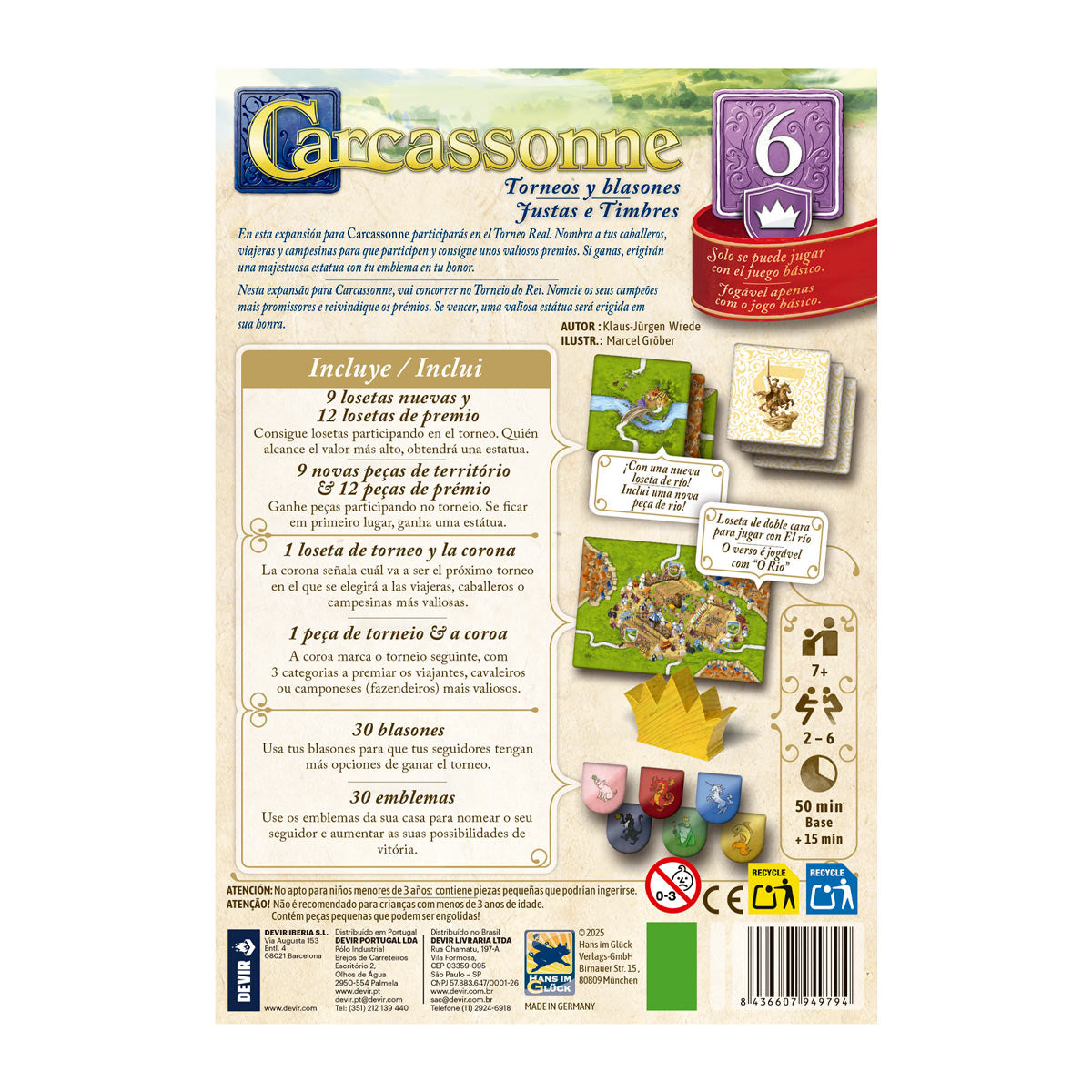 Carcassonne Exp. 6 Torneos y Blasones (3ra Edición)